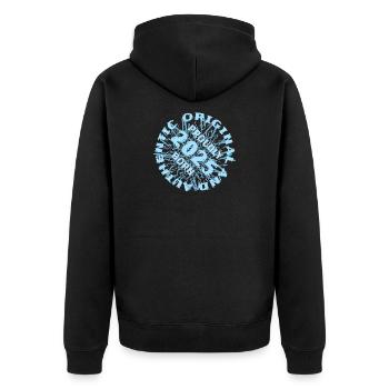 2025 - Unisex Premium Bio Zip Hoodie - Schwarz - Hinten - Nico (187cm)