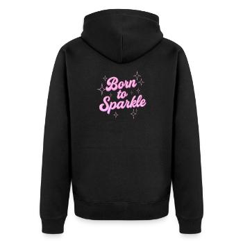 Born to Sparkle / Y2K Statement Design - Unisex Premium Organic Zip Hoodie - black - Back - Nico (187cm)