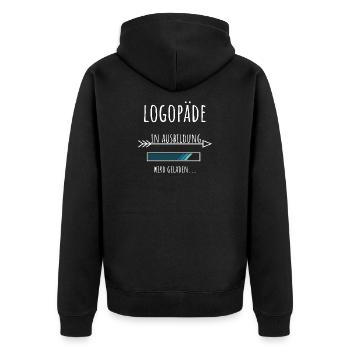 Speech Therapy Studies Profession Training Speech Therapist - Unisex Premium Organic Zip Hoodie - black - Back - Nico (187cm)