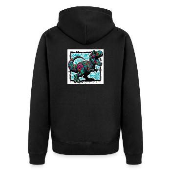 dinosaure - Veste à capuche bio Premium Unisexe - noir - Dos - Nico (187cm)