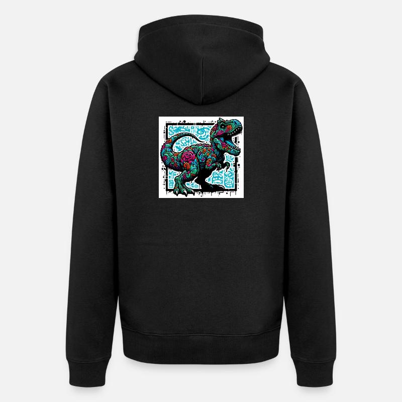 dinosaure - Veste à capuche bio Premium Unisexe - noir
