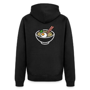 Ramen - Unisex Premium Bio Zip Hoodie - Schwarz - Hinten - Nico (187cm)