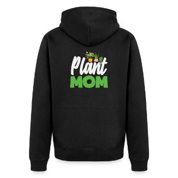 Plant lover mom - Unisex Premium Organic Zip Hoodie - black - Back - Nico (187cm)