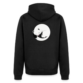 Cute sleeping ermine minimalist style - Unisex Premium Organic Zip Hoodie - black - Back - Nico (187cm)