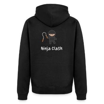 Ninja Fight Sport MMA - Unisex Premium Organic Zip Hoodie - black - Back - Nico (187cm)
