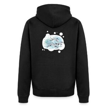 greyhounds - Unisex Premium Organic Zip Hoodie - black - Back - Nico (187cm)