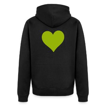 Cœur vert vert - Veste à capuche bio Premium Unisexe - noir - Dos - Nico (187cm)