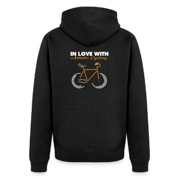 Artistic cycling, artistic cycling, indoor cycling - Unisex Premium Organic Zip Hoodie - black - Back - Nico (187cm)