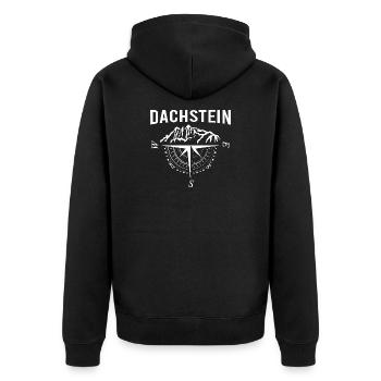 Dachstein Ramsau Österreich Souvenir Kompass - Unisex Premium Bio Zip Hoodie - Schwarz - Hinten - Nico (187cm)