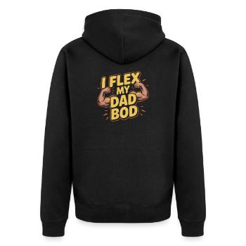 Je fléchis mon corps de papa - Drôle de père et design de fitness - Veste à capuche bio Premium Unisexe - noir - Dos - Nico (187cm)