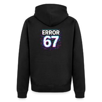 Idée de cadeau Error 67 Six Seven Glitch Cyber Meme - Veste à capuche bio Premium Unisexe - noir - Dos - Nico (187cm)