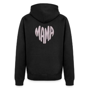 Mom Heart Typography - Unisex Premium Organic Zip Hoodie - black - Back - Nico (187cm)