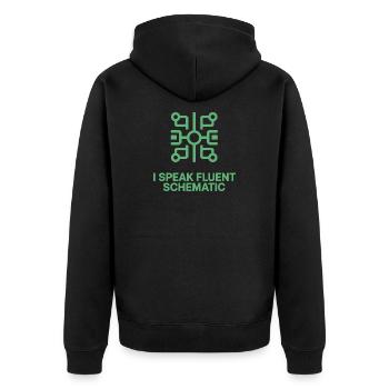 I speak fluent circuit diagram technology - Unisex Premium Organic Zip Hoodie - black - Back - Nico (187cm)