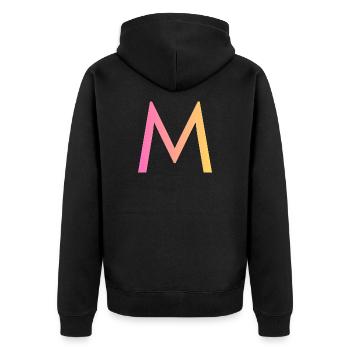 M - Unisex Premium Bio Zip Hoodie - Schwarz - Hinten - Nico (187cm)