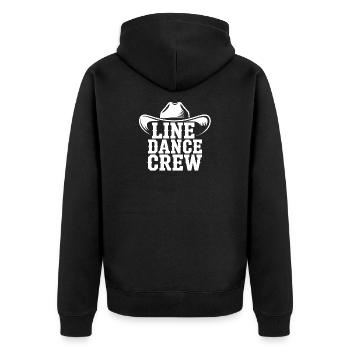 Line Dance Crew Cowboy Logo - Unisex Premium Bio Zip Hoodie - Schwarz - Hinten - Nico (187cm)
