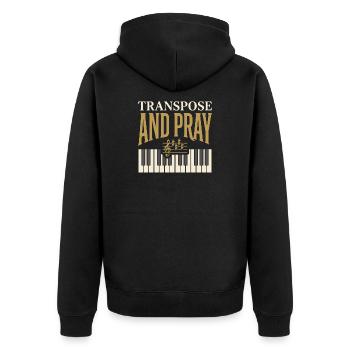 Klavierbegleiter Chorpianist Musikbegleiter - Unisex Premium Bio Zip Hoodie - Schwarz - Hinten - Nico (187cm)