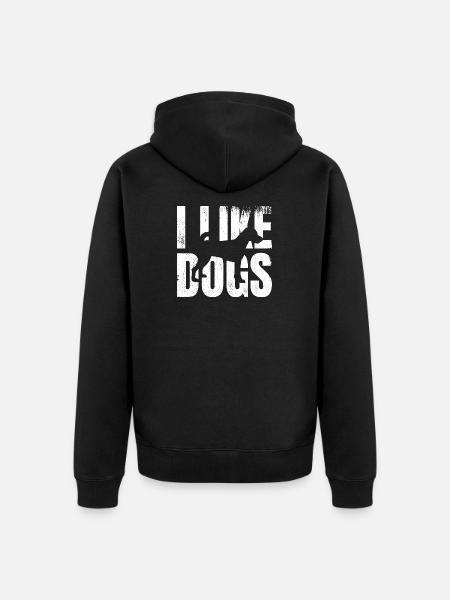 Ich mag Hunde - Unisex Premium Bio Zip Hoodie - Schwarz