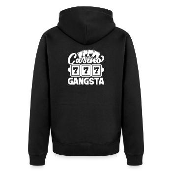 Casino Gambler Casino Gangsta Gambling - Unisex Premium Bio Zip Hoodie - Schwarz - Hinten - Nico (187cm)