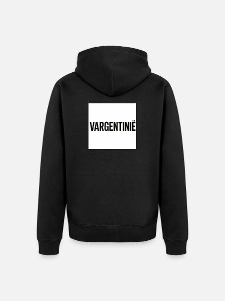 Vargentino Typography Logo - Unisex Premium Organic Zip Hoodie - black
