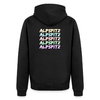 Alpspitz as mountaineering - Unisex Premium Organic Zip Hoodie - black - Back - Nico (187cm)