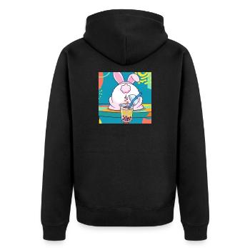 Bubble Tea Boba Drôle de Lapin mignon - Veste à capuche bio Premium Unisexe - noir - Dos - Nico (187cm)