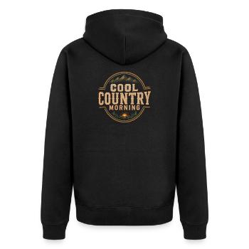 Morning Countryside Rustic Mountains - Unisex Premium Organic Zip Hoodie - black - Back - Nico (187cm)