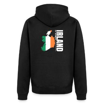 Émigration en Irlande - Veste à capuche bio Premium Unisexe - noir - Dos - Nico (187cm)