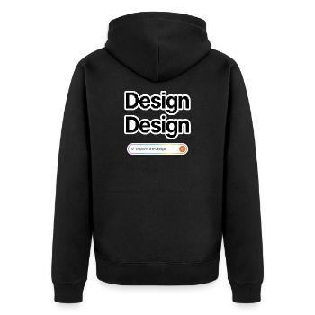 NOAI-Design - Unisex Premium Bio Zip Hoodie - Schwarz - Hinten - Nico (187cm)