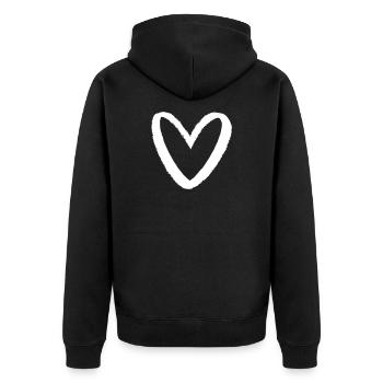 Coeur à la craie j'aime le symbole - Veste à capuche bio Premium Unisexe - noir - Dos - Nico (187cm)