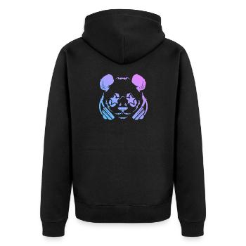 Panda Pandabär - Unisex Premium Bio Zip Hoodie - Schwarz - Hinten - Nico (187cm)