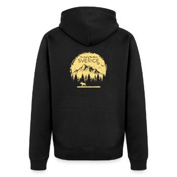 Sverige Terre de l’orignal Elch Design - Veste à capuche bio Premium Unisexe - noir - Dos - Nico (187cm)