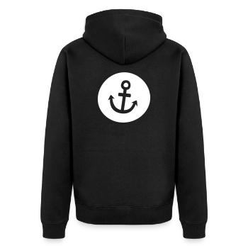 Anchor Hamburg Voyage Seafaring Captain Holiday Harbor - Unisex Premium Organic Zip Hoodie - black - Back - Nico (187cm)