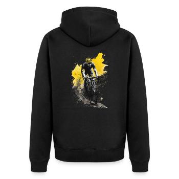 Rennrad Rennradfahrer Geschenk Geschenkidee - Unisex Premium Bio Zip Hoodie - Schwarz - Hinten - Nico (187cm)