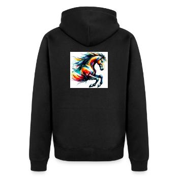 Cheval - Veste à capuche bio Premium Unisexe - noir - Dos - Nico (187cm)