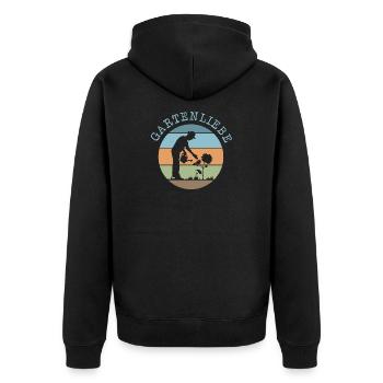 Garten Liebe Gärtner Pflanzen Symbol retro vintage - Unisex Premium Bio Zip Hoodie - Schwarz - Hinten - Nico (187cm)