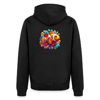 Poisson-clown - Veste à capuche bio Premium Unisexe - noir - Dos - Nico (187cm)