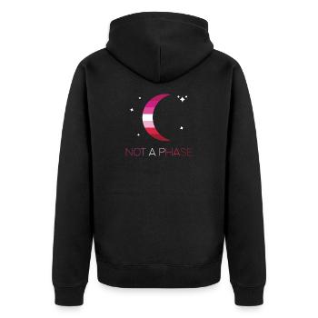 Mois de la fierté LGBTQ - Pas une phase - Lesbienne - Veste à capuche bio Premium Unisexe - noir - Dos - Nico (187cm)