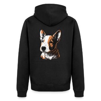 Chiot Bull Terrier - Veste à capuche bio Premium Unisexe - noir - Dos - Nico (187cm)