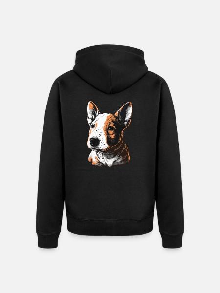 Bullterrier Welpe - Unisex Premium Bio Zip Hoodie - Schwarz