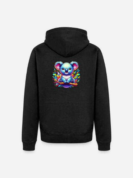 Koala - Unisex Premium Organic Zip Hoodie - black