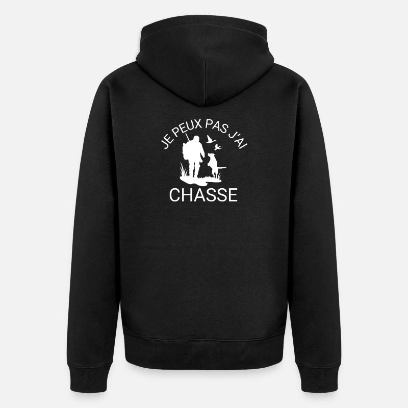 Je peux pas j'ai chasse - Veste à capuche bio Premium Unisexe - noir