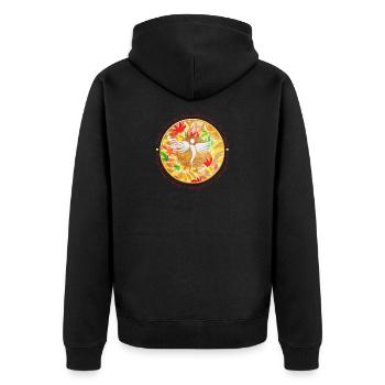Engel der Herbstenergie - Sonja Ariel von Staden - Unisex Premium Bio Zip Hoodie - Schwarz - Hinten - Nico (187cm)