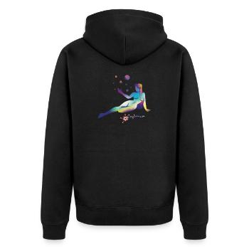 Cosmic Dreams Silhouette - Unisex Premium Organic Zip Hoodie - black - Back - Nico (187cm)