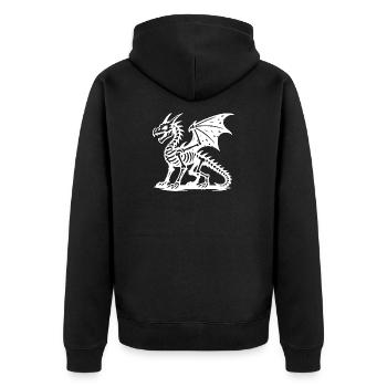 Mythical Dragon Skeleton Illustration - Unisex Premium Organic Zip Hoodie - black - Back - Nico (187cm)