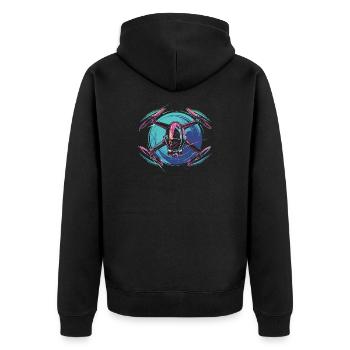 Dynamic Drone - Unisex Premium Organic Zip Hoodie - black - Back - Nico (187cm)