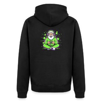 Christmas Man Gaming Humor Gamer - Unisex Premium Bio Zip Hoodie - Schwarz - Hinten - Nico (187cm)