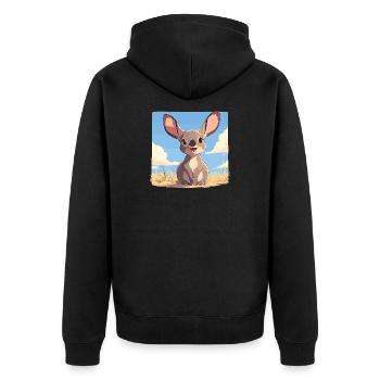 Wallabies Wallaby - Unisex Premium Organic Zip Hoodie - black - Back - Nico (187cm)