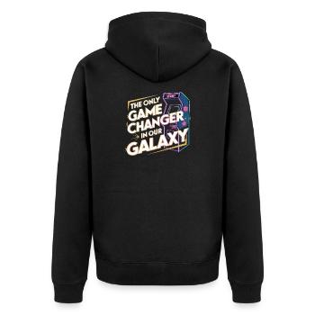 Le seul changeur de jeu dans notre arcade rétro Galaxy - Veste à capuche bio Premium Unisexe - noir - Dos - Nico (187cm)