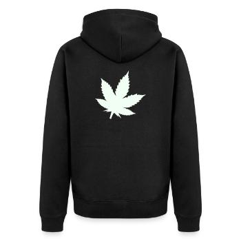 Feuille de Cannabis Silhouette Menthe - Veste à capuche bio Premium Unisexe - noir - Dos - Nico (187cm)