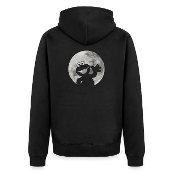 Sesame Street Elmo Under the Full Moon - Unisex Premium Organic Zip Hoodie - black - Back - Nico (187cm)